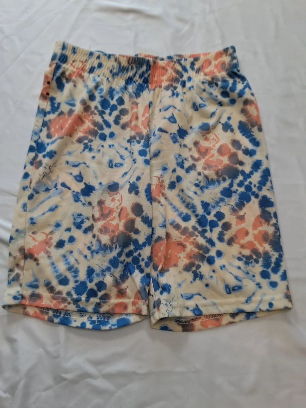Cat & Jack Tie-Dye Pajama Shorts in Cream, Blue & Orange